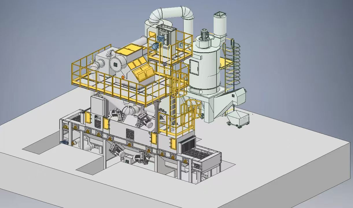 雙面網(wǎng)帶通過式節(jié)能噴砂機(jī)
